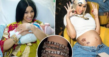 Cardi B seemingly reveals 3rd baby's name with diamond bracelet