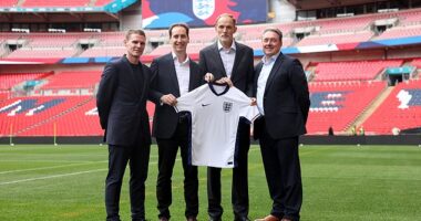 Thomas Tuchel (second right) was appointed as the next permanent England manager earlier this year