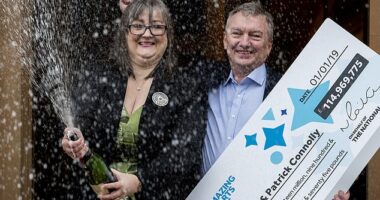 Former social worker and teacher Frances Connolly and her businessman husband Patrick, originally from Moira in County Armagh, Northern Ireland, won their enormous prize on New Year's Day nearly six years ago