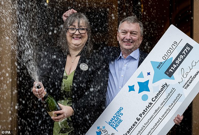 Former social worker and teacher Frances Connolly and her businessman husband Patrick, originally from Moira in County Armagh, Northern Ireland, won their enormous prize on New Year's Day nearly six years ago