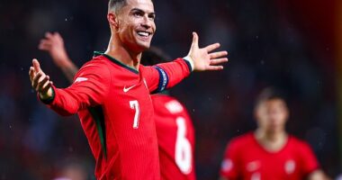 Cristiano Ronaldo scored twice in Portugal's 5-1 victory over Poland on Friday evening