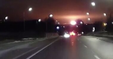 A woman described how the plane came within feet of her car (picture taken by another crash witness)