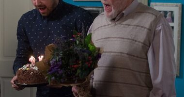 Danny Dyer, Piers Morgan and Gyles Brandreth led the heartfelt celebrity tributes to 'marvellous actor' Timothy West after it was announced he died aged 90 (Danny and Timothy pictured on EastEnders together in 2014)