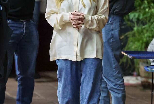 Emma Roberts and her fiancé Cody Johns , 35, were seen dining with friends at Pace Restaurant in the Laurel Canyon neighborhood of Los Angeles