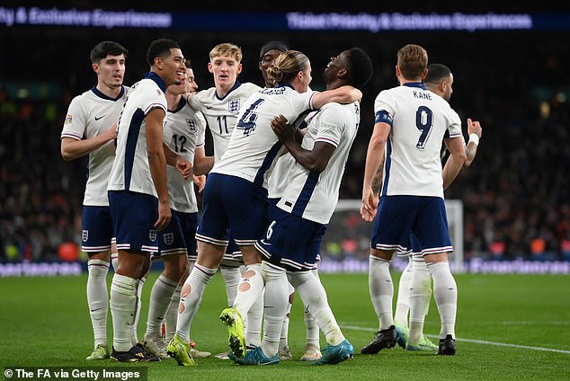 England won promotion to the top tier of the Nations League by beating Ireland on Sunday
