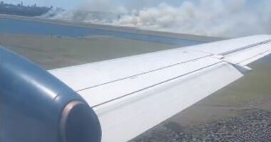 It's understood Qantas flight QF520 had just taken off from Sydney to Brisbane shortly before 1pm when one of the engines failed and passengers heard a loud 'bang'