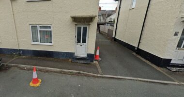Maes yr Afon in Aberystwyth where neighbours have been threatened with jail time for placing traffic cones outside their homes