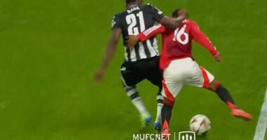 Manchester United fans vented their fury on social media after they were denied a penalty despite Amad Diallo appearing to be fouled in the penalty area by PAOK's Baba Rehman