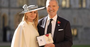 Former Liverpool star Graeme Souness collected a CBE at Windsor Castle with wife Karen
