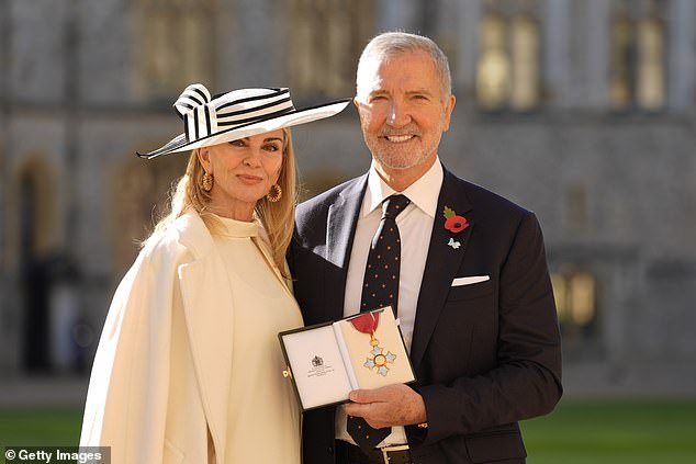 Former Liverpool star Graeme Souness collected a CBE at Windsor Castle with wife Karen