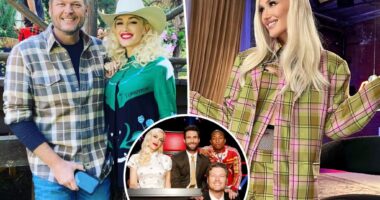 Gwen Stefani claims she 'never even knew' husband Blake Shelton 'existed' before meeting him on 'The Voice'