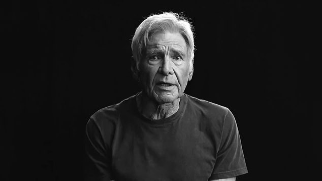 The 82-year-old star said in a dramatic black-and-white clip that he would be backing the incumbent Vice President