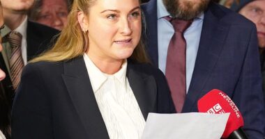 Nikita Hand speaking to the media outside the court upon hearing the verdict in her civil case