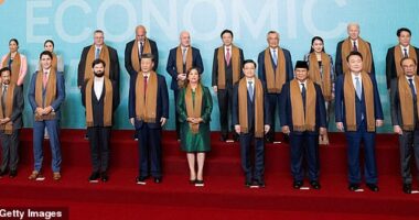 WHERE'S JOE? President Joe Biden was situated in the back and to the side during the APEC 'family photo' on Saturday, while Chinese President Xi Jinping is front-and-center