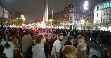 Dubliners were left baffled last night after Halloween punters gathered in the city centre for a parade that turned out not to exist