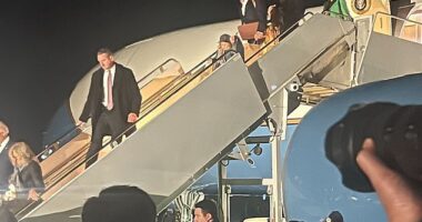 Hunter Biden, Baby Beau, Melissa Cohen, and Ashley Biden followed President Joe Biden and first  lady Jill Biden off of Air Force One