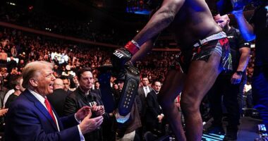 MMA fighter Jon 'Bones' Jones presented his UFC championship belt to Donald Trump sending fans into meltdown