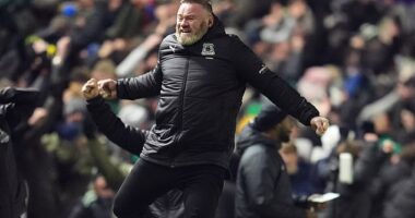 Wayne Rooney jumped for joy as Andre Gray equalised in the 96th minute to rescue a 2-2 draw