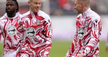 James McClean (left) continued his stance of refusing to wear a poppy on his shirt honouring Remembrance Day