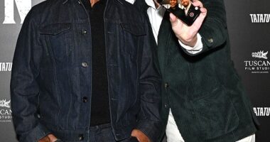 Italian producer Andrea Iervolino(right) announced the cast of his upcoming superhero movie Bunny-Man last week. Here, he stands with former professional boxer Mike Tyson, who will appear as himself in the flick