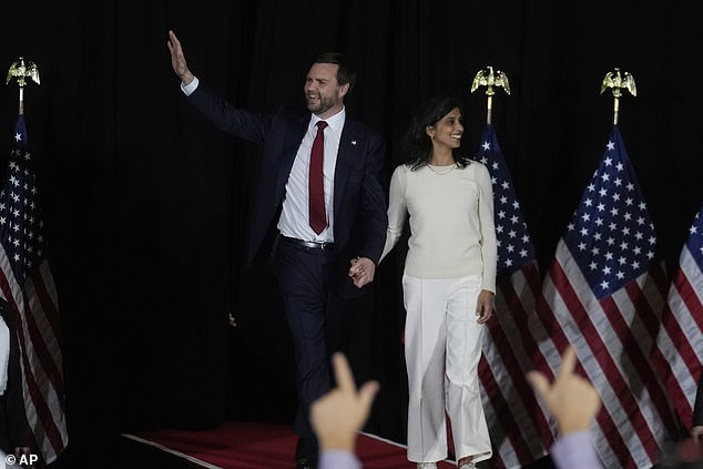 J.D. and Usha Vance (above) will move in the Vice President's residence in January