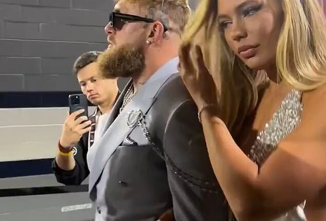 Jake Paul arrived with his girlfriend Jutta Leerdam ahead of his fight with Mike Tyson