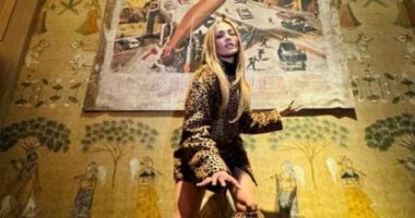 Jennifer Lopez recreated late actress Allison Hayes' pose from the iconic movie poster for the 1958 film Attack of the 50 Foot Woman during a night out in London