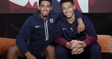 Jude Bellingham and his younger brother Jobe shared a heart-warming England reunion