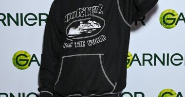 Junior Andre cut a cool figure on Wednesday as he joined in the fun at Garnier's celebration hair mask party in London