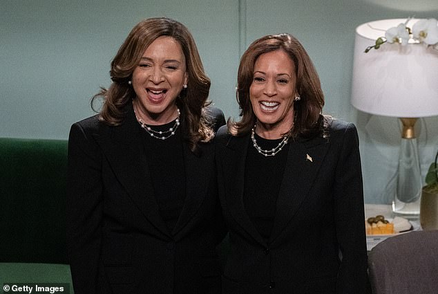 Kamala Harris made a surprise last-minute cameo on Saturday Night Live, appearing opposite Maiya Rudolph playing herself