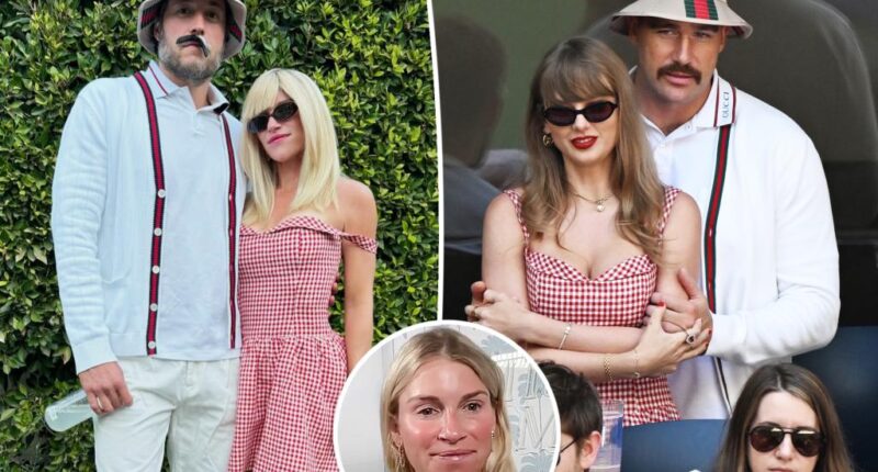 Kelly, Matt Stafford dress as Taylor Swift and Travis Kelce for Halloween