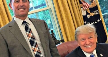 Potential Secretary of State Ric Grenell with Donald Trump