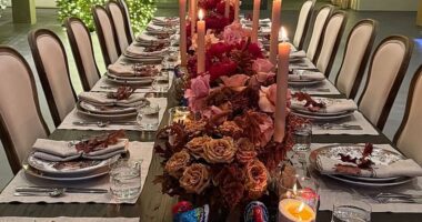 Khloé Kardashian's family went all out for Thanksgiving this year , and she displayed some of the elegant decorations on social media on Thursday