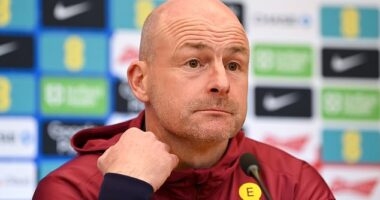 Lee Carsley (pictured) has hit back at Pep Guardiola over Jack Grealish's England inclusion