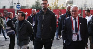 Leicester manager Ruud van Nistelrooy arrives at Brentford to watch new team less than 24 hours after being confirmed as Steve Cooper's replacement