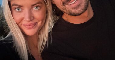 Love Island star Anna McEvoy, 32, (left) and her husband of six months Michael Staples (right) are expecting their first child together
