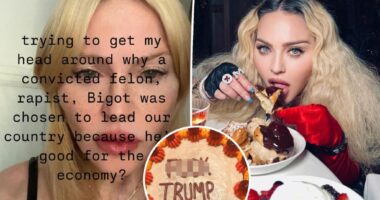 Madonna eats 'f--k Trump' cake after he wins 2024 presidential election