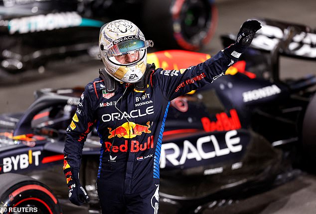 Max Verstappen finished 0.055seconds ahead of second place George Russell's Mercedes