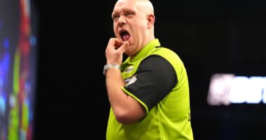Michael van Gerwen out of Grand Slam as Luke Littler almost hits nine-darter