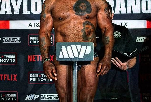 Mike Tyson flaunted his ripped physique during Thursday's weigh-in for his Jake Paul fight