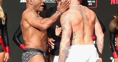 Mike Tyson landed a slap on Jake Paul at the face-off after their weigh-in