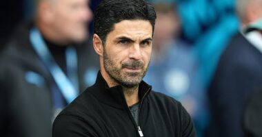 Mikel Arteta (pictured) has sent a message of sympathy to Pep Guardiola after the Manchester City manager said he wanted to ‘harm himself’