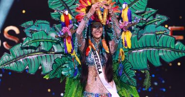 Miss Universe has kicked off in Mexico City as the preliminary contest has started ahead of the final on Saturday. Pictured: Miss Venezuela