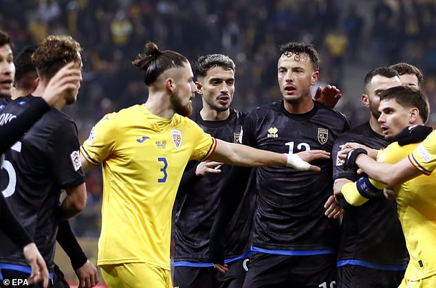 Kosovo's Nations League match with Romania was abandoned on Friday night after clashes