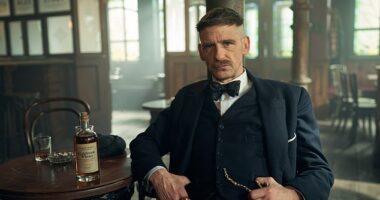 Peaky Blinders star Paul Anderson showed off his shock new hairstyle on Tuesday as filming continues on Immortal Man (pictured in 2019)
