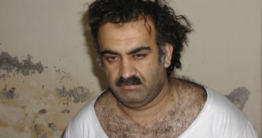 This Saturday March 1, 2003, shows Khalid Shaikh Mohammad, the alleged Sept. 11 mastermind, shortly after his capture during a raid in Pakistan