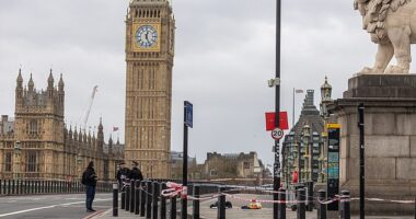 Police officers have been called to Westminster Bridge in central London after an attack there this morning left a man 'fighting for his life' in a critical condition in hospital