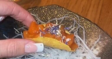 Content creator Milly, from London , got a shock when she ordered the tacos for her main course