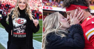 Pregnant Brittany Mahomes flaunts baby bump, packs on PDA with husband Patrick