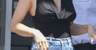 Pregnant Madeline Holtznagel appeared to be in jovial spirits as she stepped out with her partner Justin Hemmes just days after their baby news was revealed